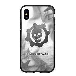 Чехол iPhone XS Max матовый Gears of War - white gradient