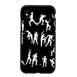 Чехол iPhone XS Max матовый Silhouettes of moving people