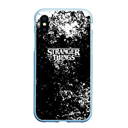 Чехол iPhone XS Max матовый Stranger things брызги красок