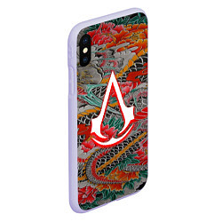 Чехол iPhone XS Max матовый Assassins Creed shadows japan, цвет: 3D-светло-сиреневый — фото 2