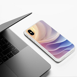 Чехол iPhone XS Max матовый Текстура с градиентом волны, цвет: 3D-белый — фото 2