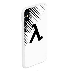 Чехол iPhone XS Max матовый Half-life pattern black, цвет: 3D-белый — фото 2