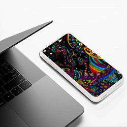 Чехол iPhone XS Max матовый Оптический узор девушка, цвет: 3D-белый — фото 2