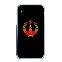 Чехол iPhone XS Max матовый СССР герб молот серп