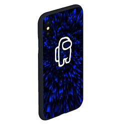 Чехол iPhone XS Max матовый Among Us blue energy, цвет: 3D-черный — фото 2