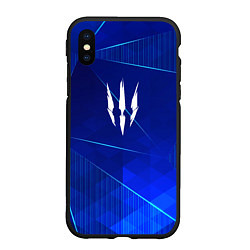 Чехол iPhone XS Max матовый The Witcher blue poly