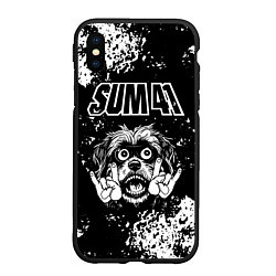 Чехол iPhone XS Max матовый Sum41 рок пес