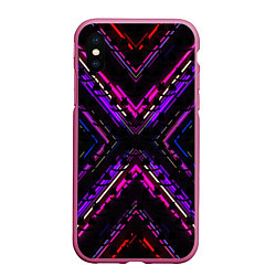 Чехол iPhone XS Max матовый Marshmello geometry neon