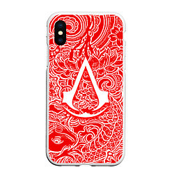 Чехол iPhone XS Max матовый Assassins Creed shadows, цвет: 3D-белый