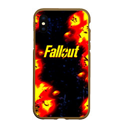 Чехол iPhone XS Max матовый Fallout огненные краски стиль