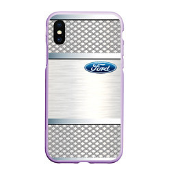 Чехол iPhone XS Max матовый FORD metal steel auto, цвет: 3D-сиреневый