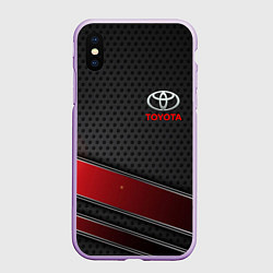 Чехол iPhone XS Max матовый Toyota auto car, цвет: 3D-сиреневый