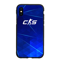 Чехол iPhone XS Max матовый Counter-Strike 2 blue poly