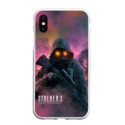 Чехол iPhone XS Max матовый Stalker 2 радиоактивный дым, цвет: 3D-белый