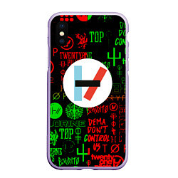 Чехол iPhone XS Max матовый Twenty one pilots music steel, цвет: 3D-светло-сиреневый