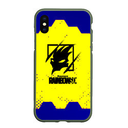 Чехол iPhone XS Max матовый Rainbow six hexagon steel