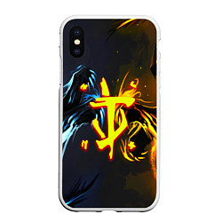 Чехол iPhone XS Max матовый Doom logo monster, цвет: 3D-белый