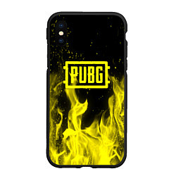 Чехол iPhone XS Max матовый PUBG fire yellow