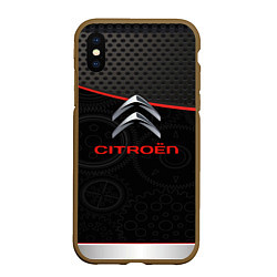 Чехол iPhone XS Max матовый Citroen auto car, цвет: 3D-коричневый