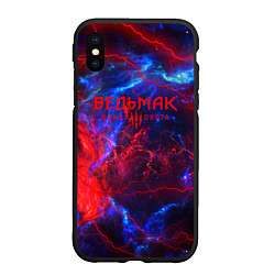 Чехол iPhone XS Max матовый Ведьмак космический шторм, цвет: 3D-черный