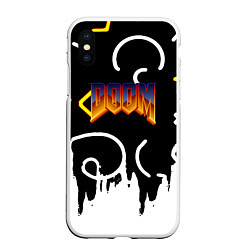 Чехол iPhone XS Max матовый Doom game pattern