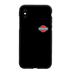 Чехол iPhone XS Max матовый Nissan logo steel