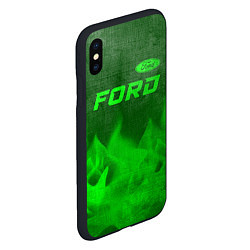 Чехол iPhone XS Max матовый Ford - green gradient посередине, цвет: 3D-черный — фото 2