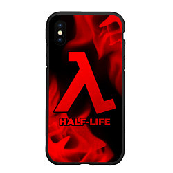 Чехол iPhone XS Max матовый Half-Life - red gradient