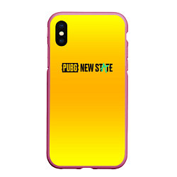 Чехол iPhone XS Max матовый PUBG gradient steel