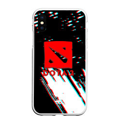 Чехол iPhone XS Max матовый Dota 2 glitch color, цвет: 3D-белый