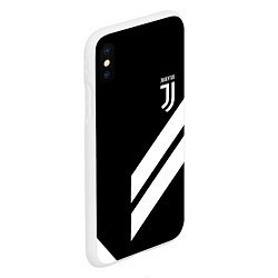 Чехол iPhone XS Max матовый Juventus line white, цвет: 3D-белый — фото 2