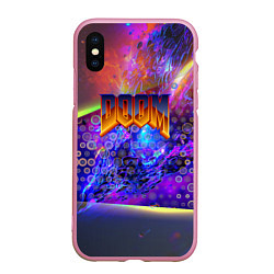 Чехол iPhone XS Max матовый Doom abstraction mars, цвет: 3D-розовый