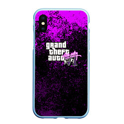 Чехол iPhone XS Max матовый GTA 6 vice city брызги красок неон