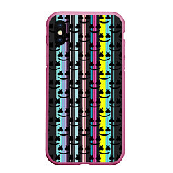 Чехол iPhone XS Max матовый Marshmello dj pattern line