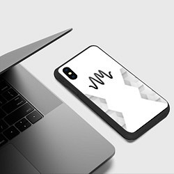 Чехол iPhone XS Max матовый Arctic Monkeys white poly, цвет: 3D-черный — фото 2