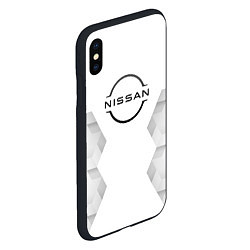 Чехол iPhone XS Max матовый Nissan white poly, цвет: 3D-черный — фото 2