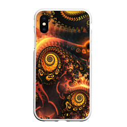 Чехол iPhone XS Max матовый Оптические узоры фракталы