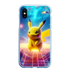 Чехол iPhone XS Max матовый Funny Pikachu - vaporwave