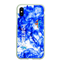 Чехол iPhone XS Max матовый Portal 2 flame blue