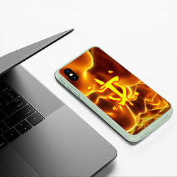 Чехол iPhone XS Max матовый Doom грозовой стиль марса, цвет: 3D-салатовый — фото 2