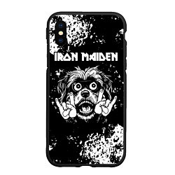 Чехол iPhone XS Max матовый Iron Maiden рок пес