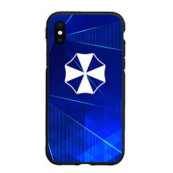 Чехол iPhone XS Max матовый Resident Evil blue poly