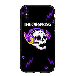 Чехол iPhone XS Max матовый The Offspring неоновый череп, цвет: 3D-черный