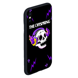 Чехол iPhone XS Max матовый The Offspring неоновый череп, цвет: 3D-черный — фото 2