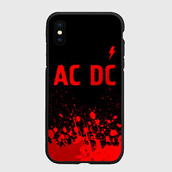 Чехол iPhone XS Max матовый AC DC - red gradient посередине