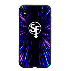 Чехол iPhone XS Max матовый Sally Face neon energy