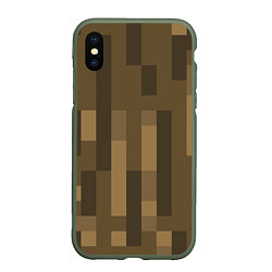 Чехол iPhone XS Max матовый Wood - Minecraft