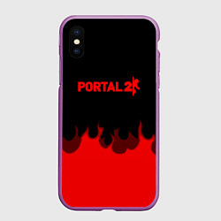 Чехол iPhone XS Max матовый Portal fire abstraction