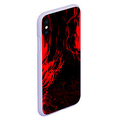 Чехол iPhone XS Max матовый Красная энергия на чёрном фоне, цвет: 3D-светло-сиреневый — фото 2