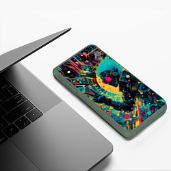 Чехол iPhone XS Max матовый Cyberpunk is not dead - motto, цвет: 3D-темно-зеленый — фото 2